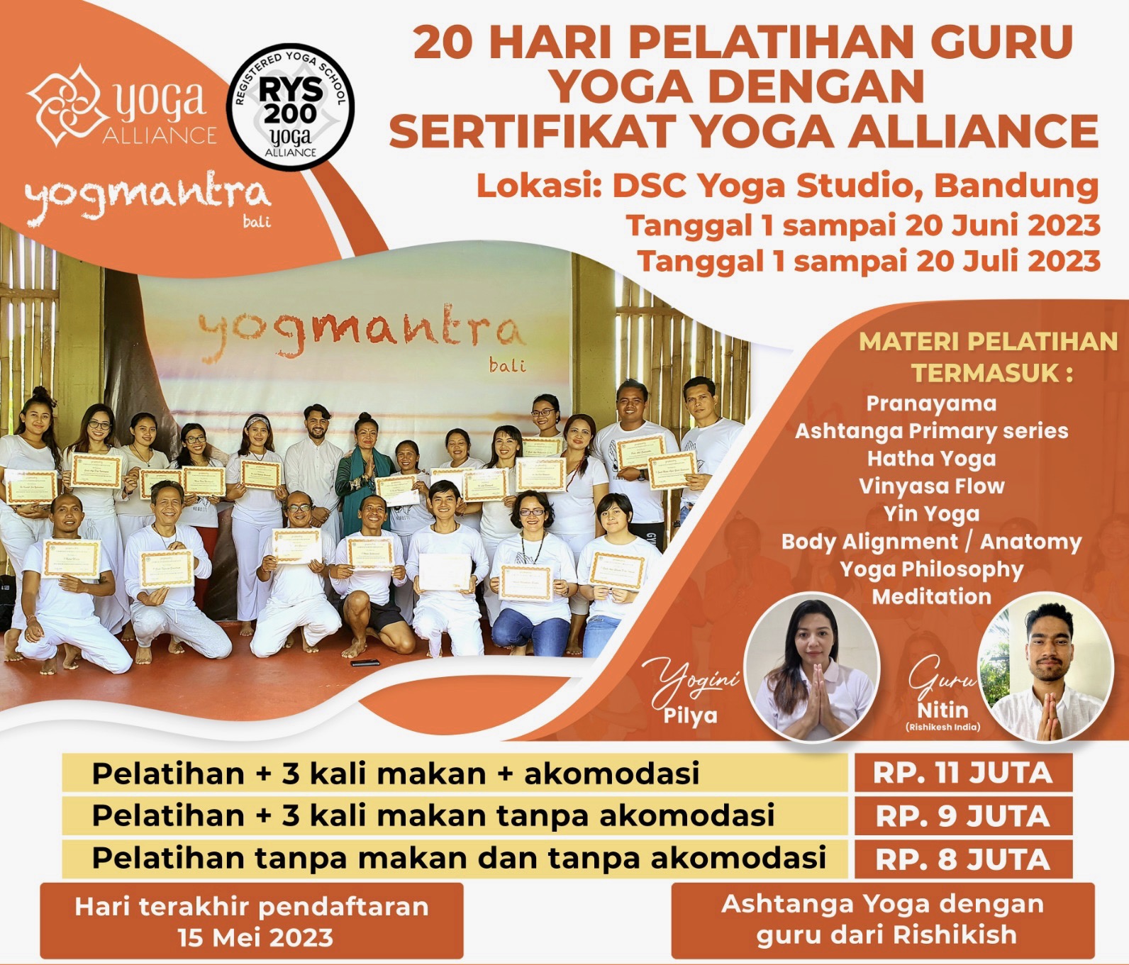 20 Hari Pelatihan Guru Yoga Dengan Sertifikat Yoga Alliance